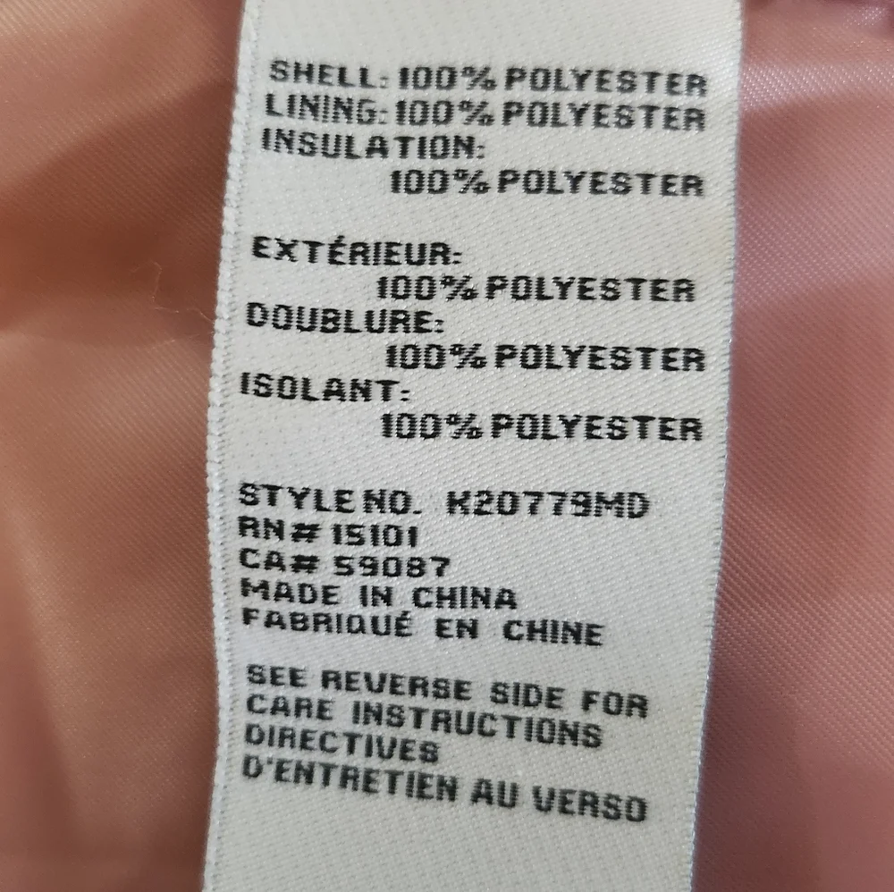 Kate Spade Pink Big Bow Rose Quilted, Lined Coat 13" deep pockets Size Large - Picture 7 of 10
